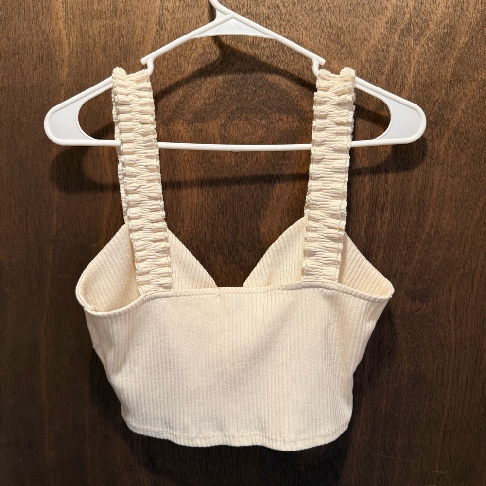 Dacey Ruffle White Tank Top - Picture 3 of 3